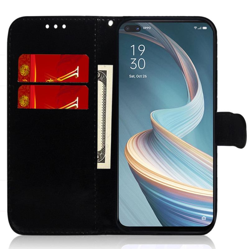 Housse Oppo Reno 8 Miroir et Lanière