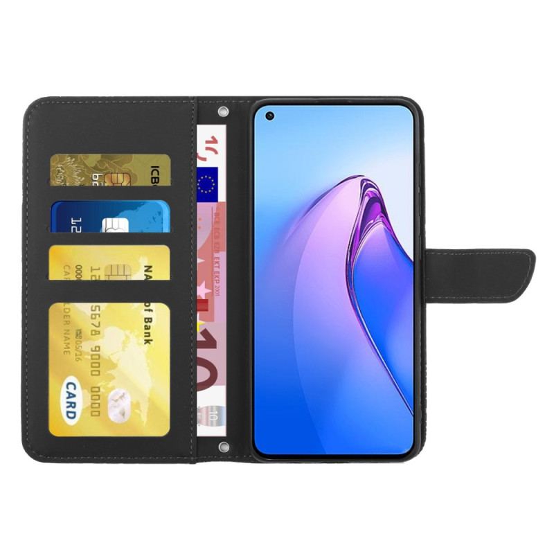 Housse Oppo Reno 8 Papillons et Bandoulière