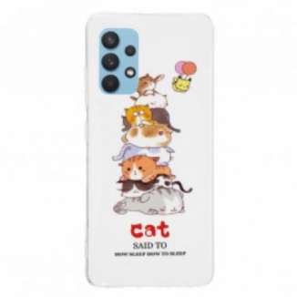 Coque Samsung Galaxy A32 4G Cats Fluorescente