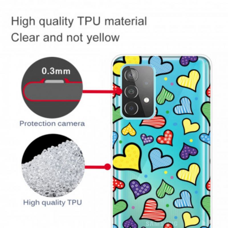 Coque Samsung Galaxy A32 4G Coeurs Multicolores