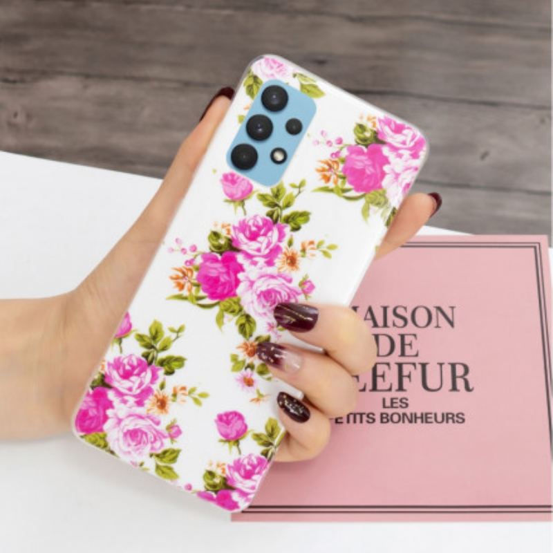 Coque Samsung Galaxy A32 4G Fleurs Liberty Fluorescente