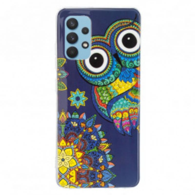 Coque Samsung Galaxy A32 4G Hibou Mandala Fluorescente