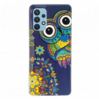 Coque Samsung Galaxy A32 4G Hibou Mandala Fluorescente