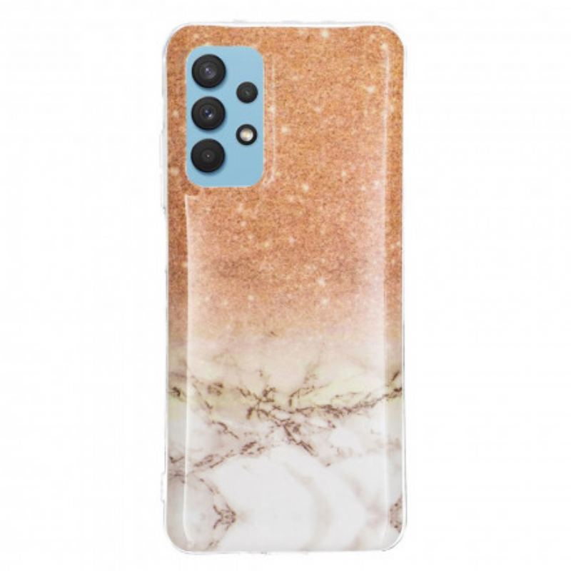 Coque Samsung Galaxy A32 4G Marbre Paillettes