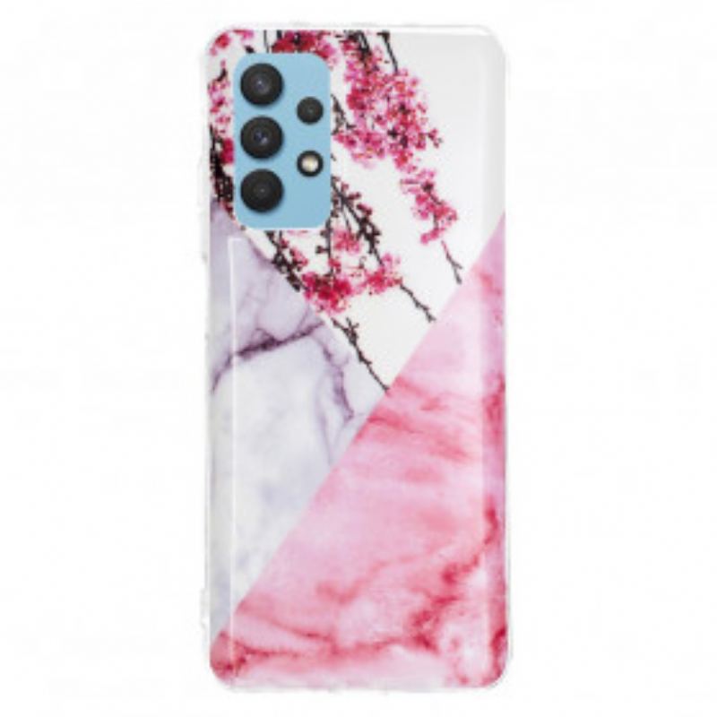 Coque Samsung Galaxy A32 4G Marbrée Fleurs de Prunier