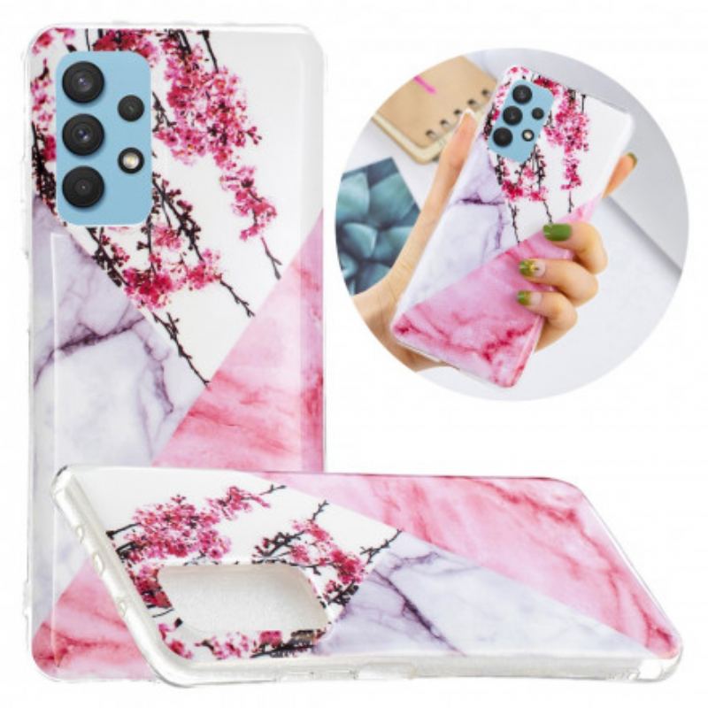 Coque Samsung Galaxy A32 4G Marbrée Fleurs de Prunier