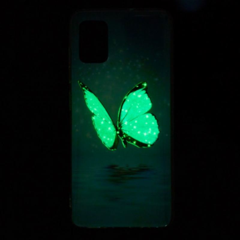 Coque Samsung Galaxy A32 4G Papillon Bleu Fluorescente