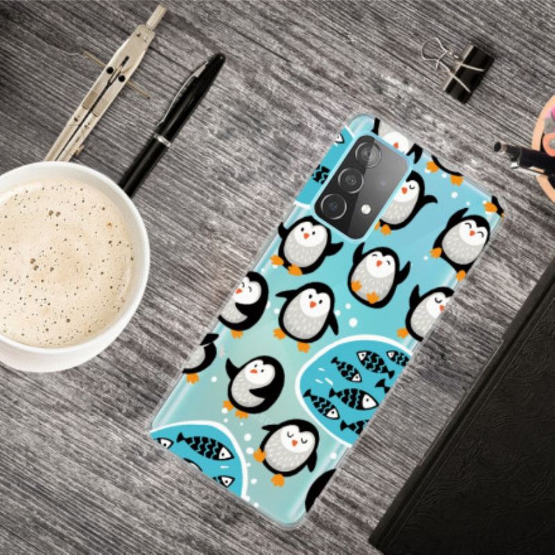 Coque Samsung Galaxy A32 4G Pingouins et Poissons