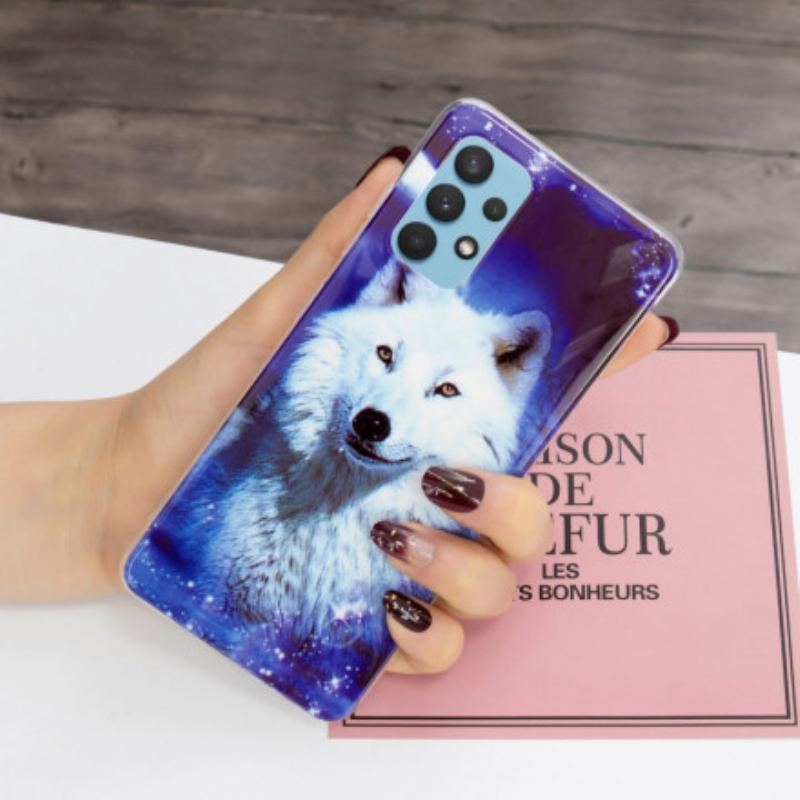 Coque Samsung Galaxy A32 4G Série Loup Fluorescente