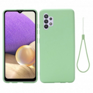 Coque Samsung Galaxy A32 4G Silicone Liquide Avec Lanière