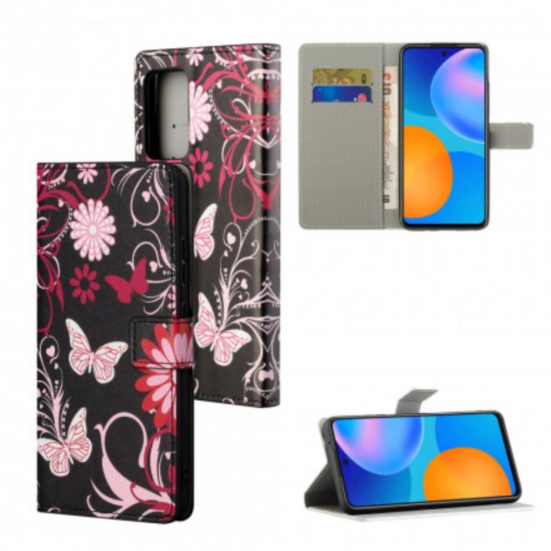 Housse Samsung Galaxy A32 4G Papillons et Fleurs