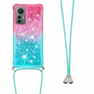 Coque Xiaomi 12 Lite à Cordon Silicone Paillettes