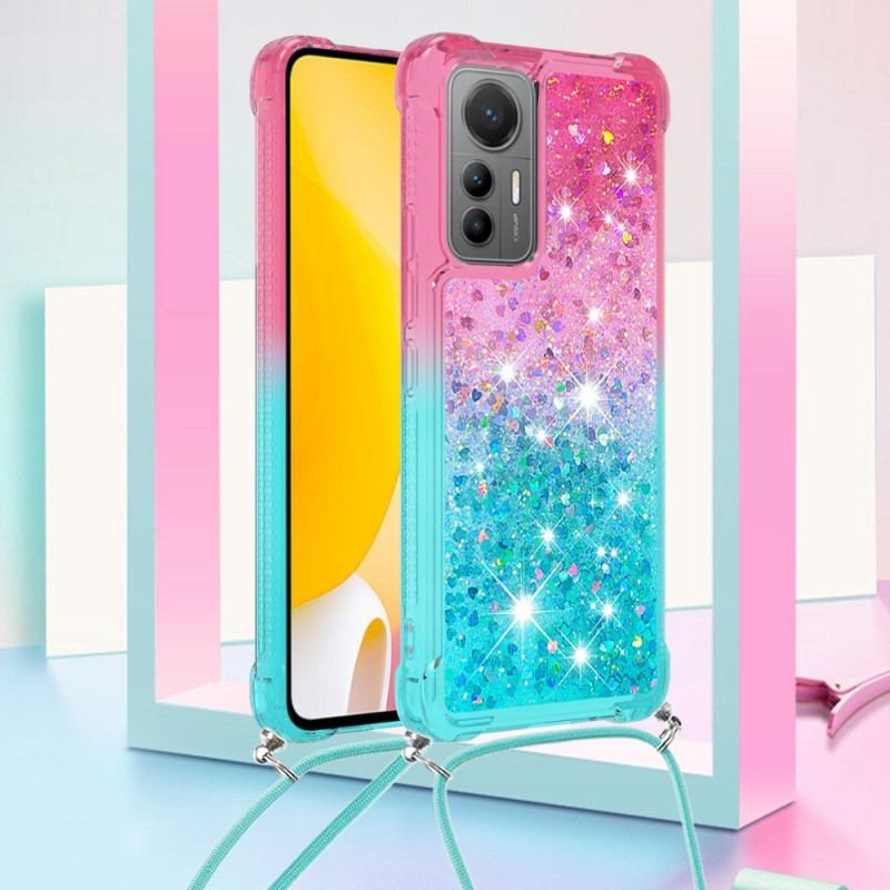 Coque Xiaomi 12 Lite à Cordon Silicone Paillettes