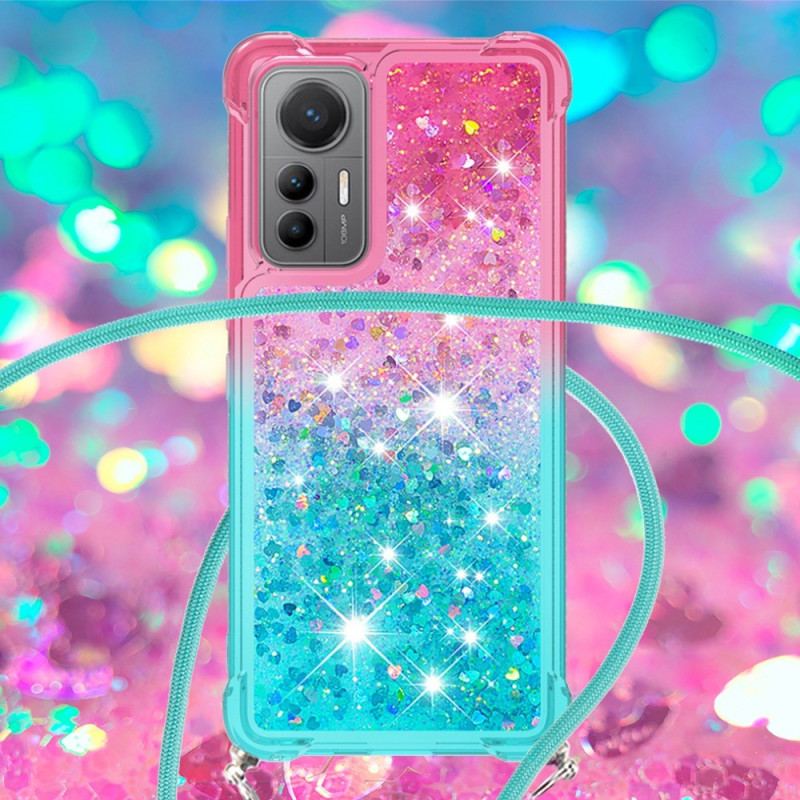 Coque Xiaomi 12 Lite à Cordon Silicone Paillettes