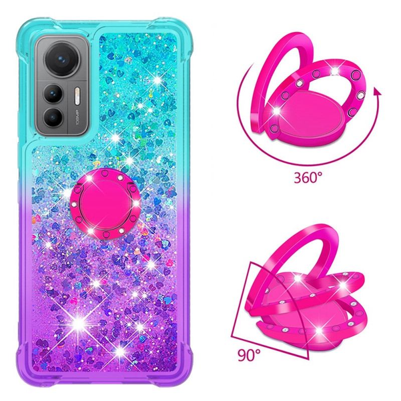 Coque Xiaomi 12 Lite Paillettes Anneau-Support