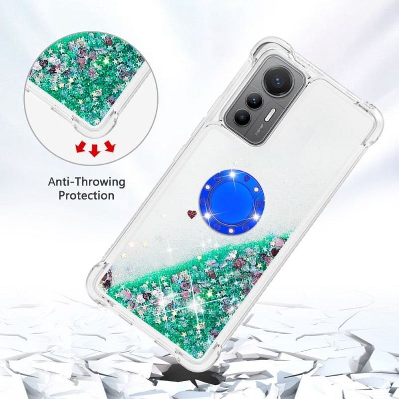 Coque Xiaomi 12 Lite Paillettes Colorées Anneau-Support