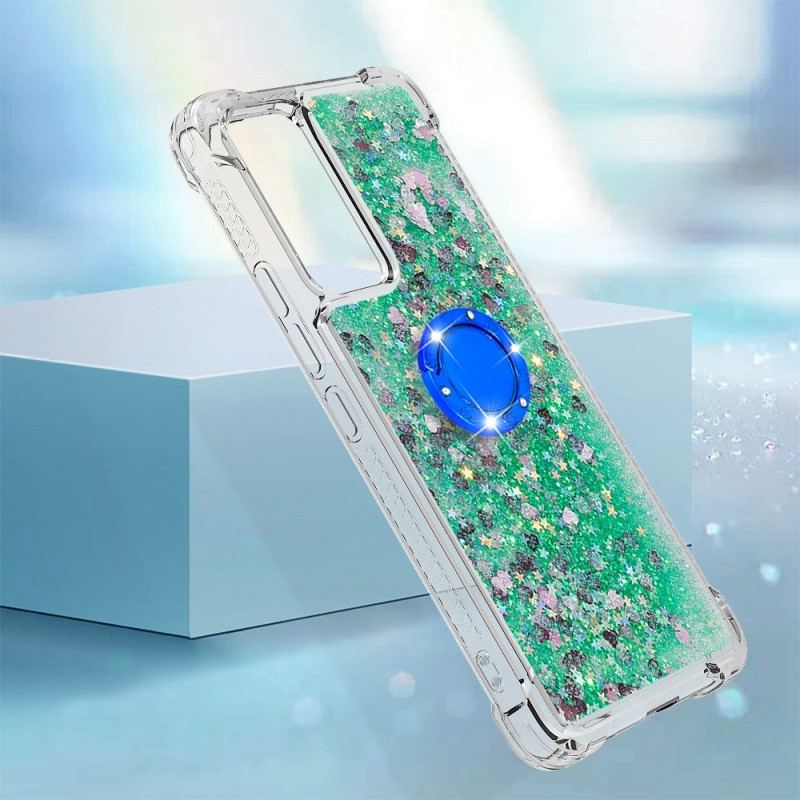 Coque Xiaomi 12 Lite Paillettes Colorées Anneau-Support