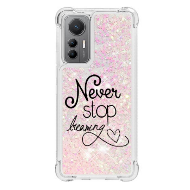 Coque Xiaomi 12 Lite Paillettes Never Stop Dreaming