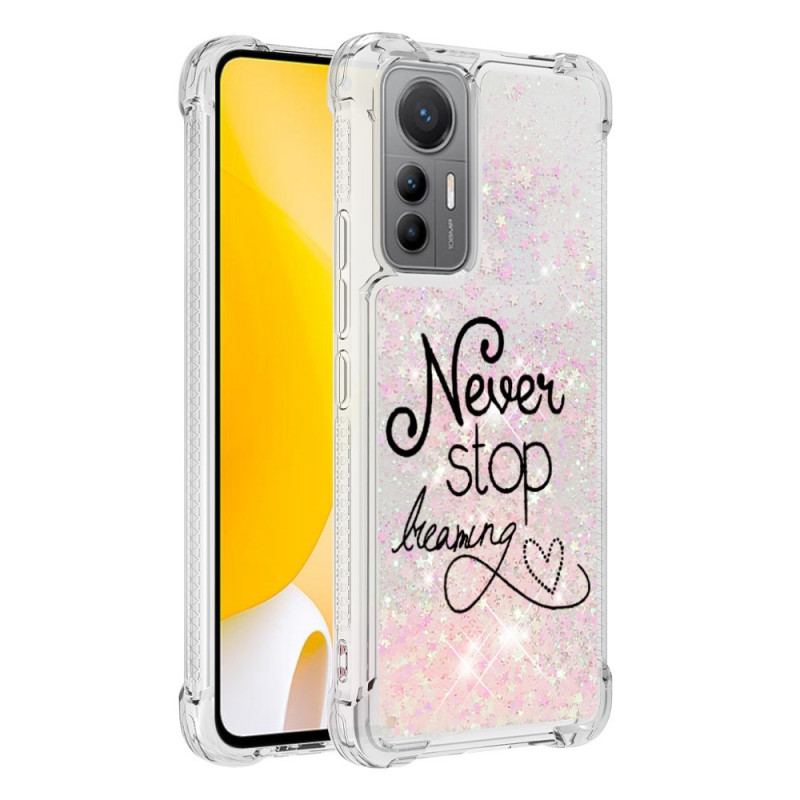 Coque Xiaomi 12 Lite Paillettes Never Stop Dreaming