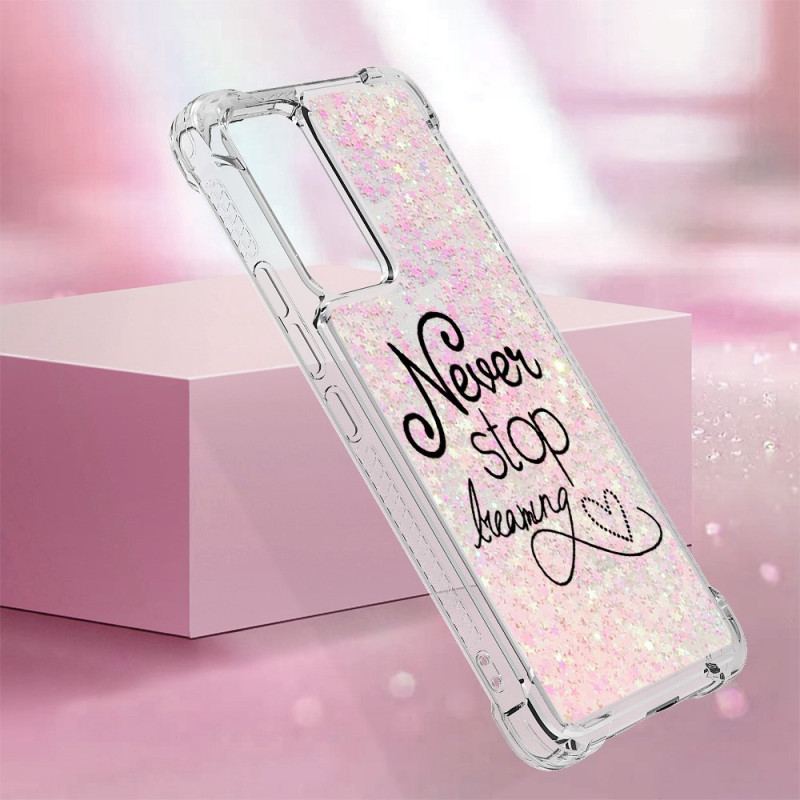 Coque Xiaomi 12 Lite Paillettes Never Stop Dreaming