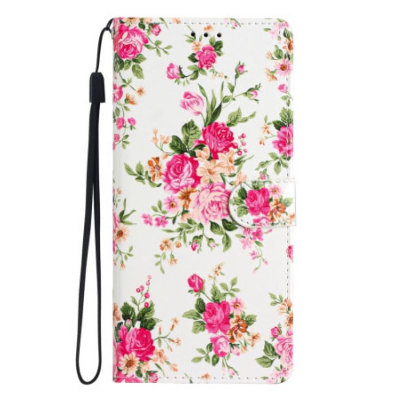 Housse Xiaomi 12 Lite Fleurs Liberty à Lanière