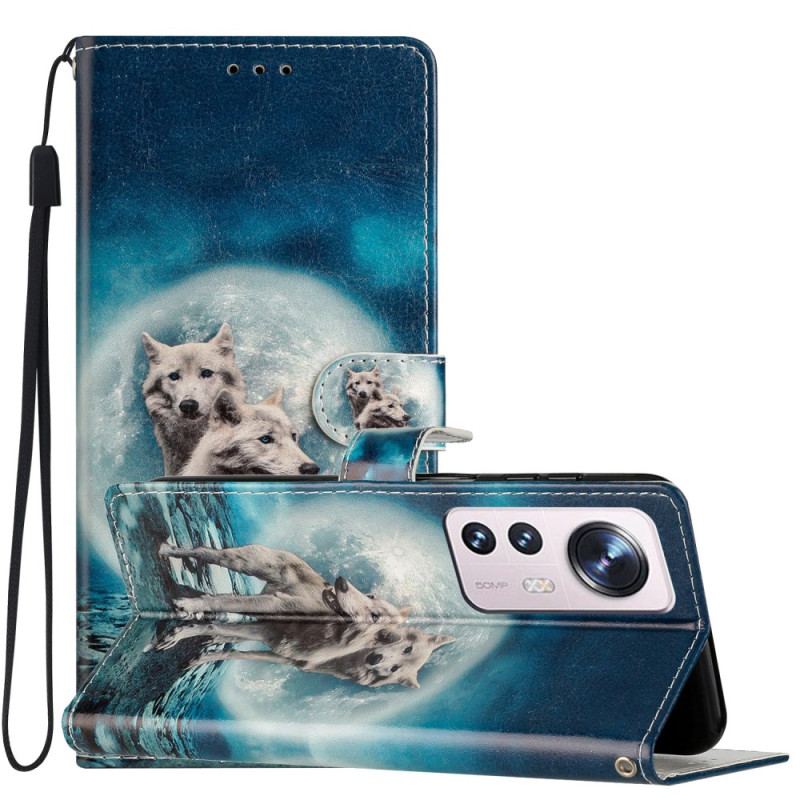 Housse Xiaomi 12 Lite Loup à Lanière