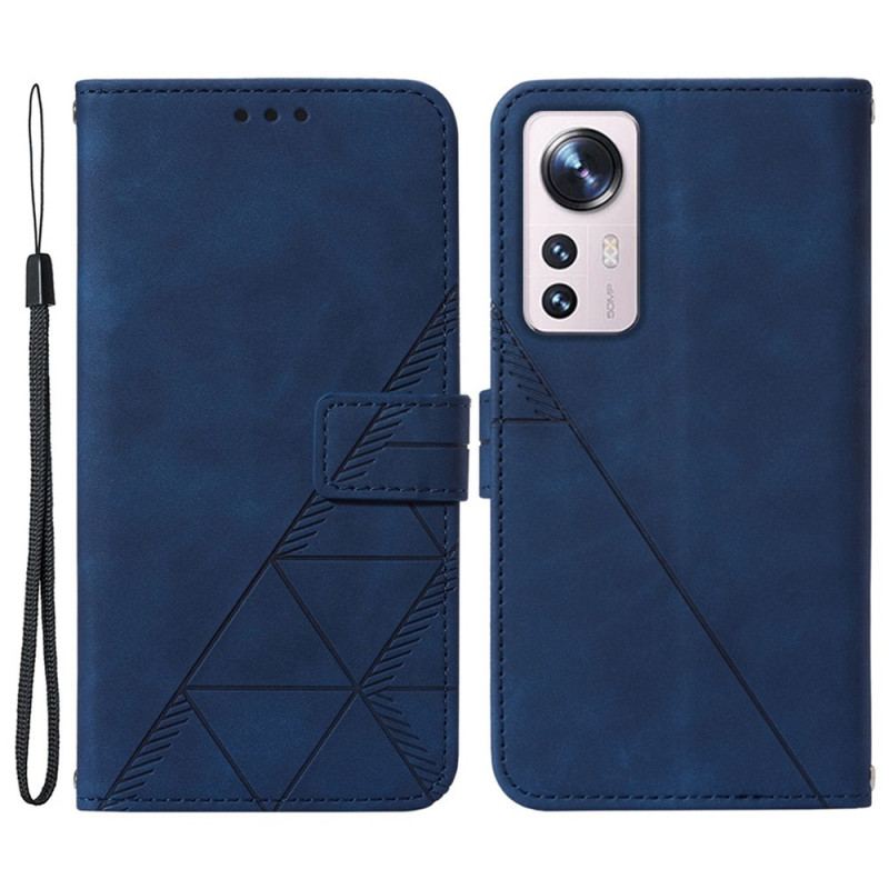 Housse Xiaomi 12 Lite Triangles avec Lanière