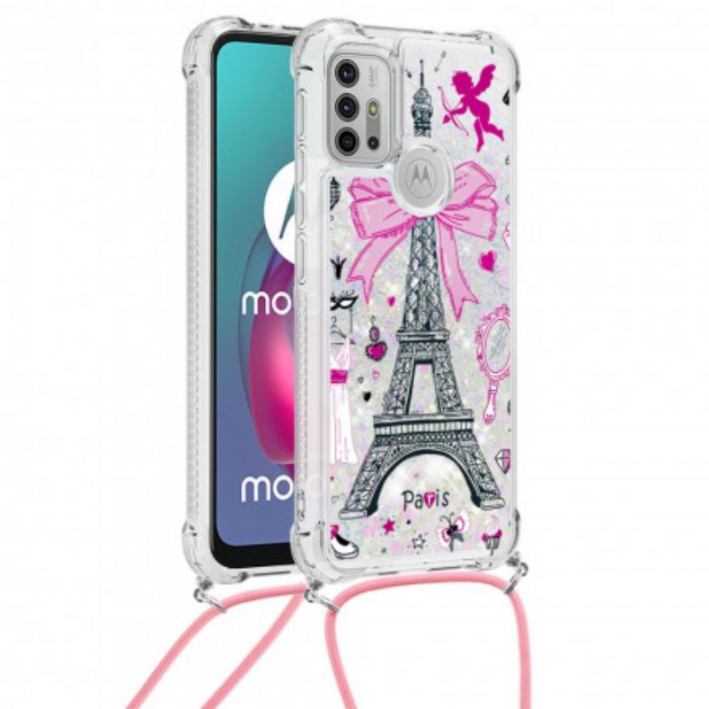 Coque Moto G30 / Moto G10 à Cordon Tour Eiffel