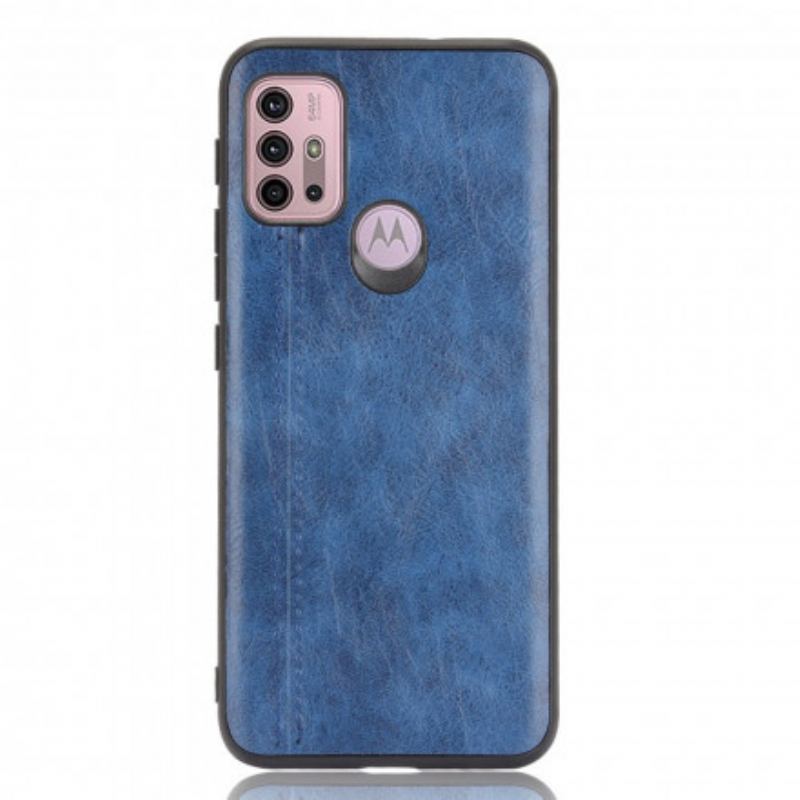 Coque Moto G30 / Moto G10 Effet Cuir Couture