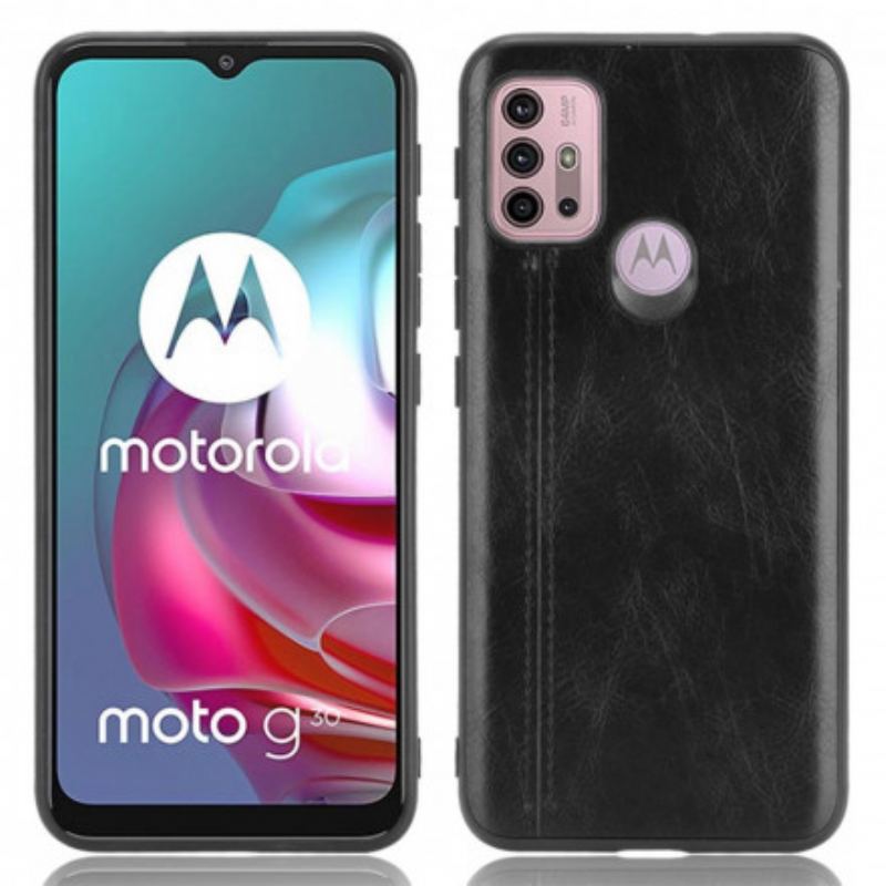 Coque Moto G30 / Moto G10 Effet Cuir Couture