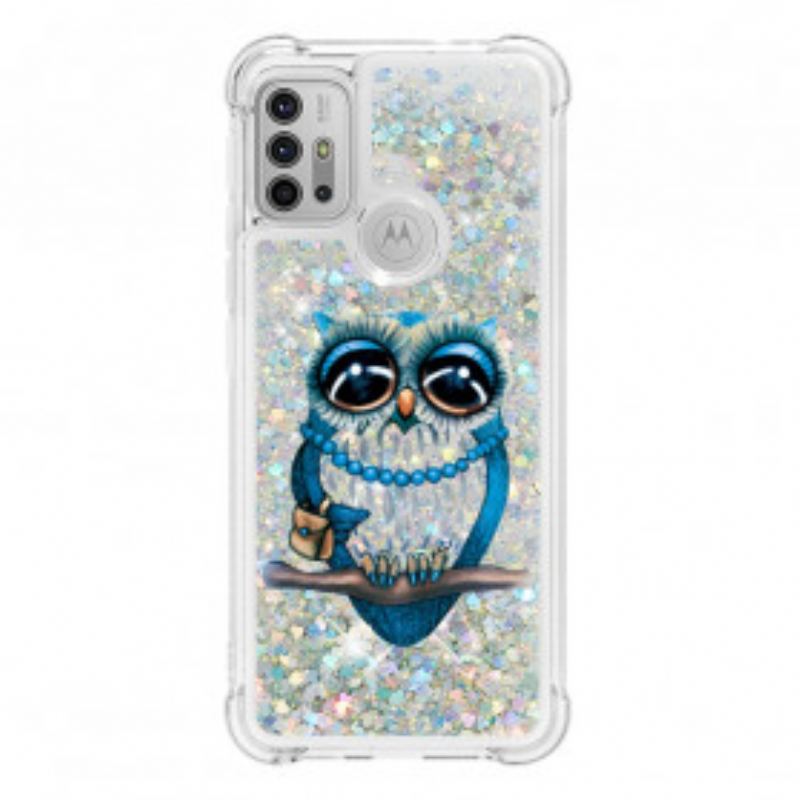 Coque Moto G30 / Moto G10 Miss Hibou Paillettes