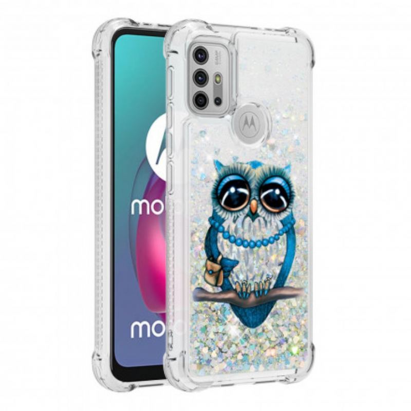 Coque Moto G30 / Moto G10 Miss Hibou Paillettes