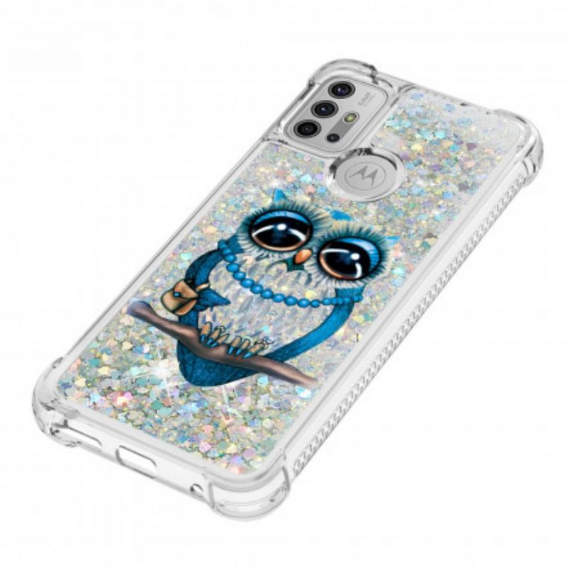 Coque Moto G30 / Moto G10 Miss Hibou Paillettes