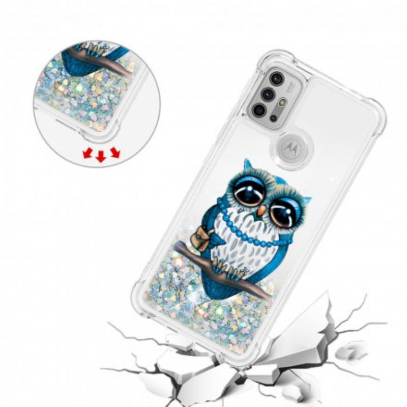 Coque Moto G30 / Moto G10 Miss Hibou Paillettes