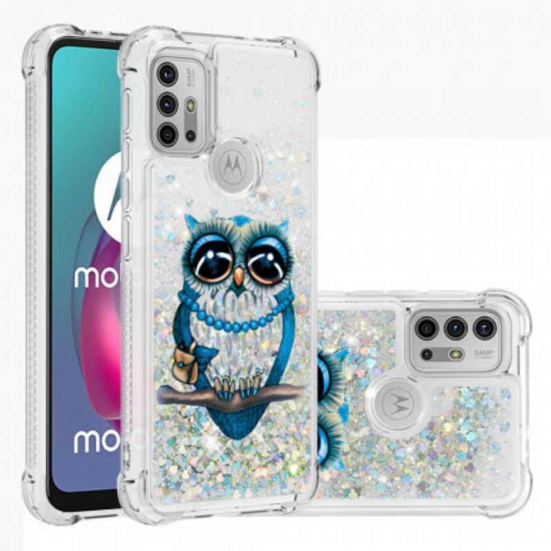 Coque Moto G30 / Moto G10 Miss Hibou Paillettes