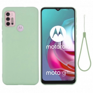 Coque Moto G30 / Moto G10 Silicone Liquide avec Lanière