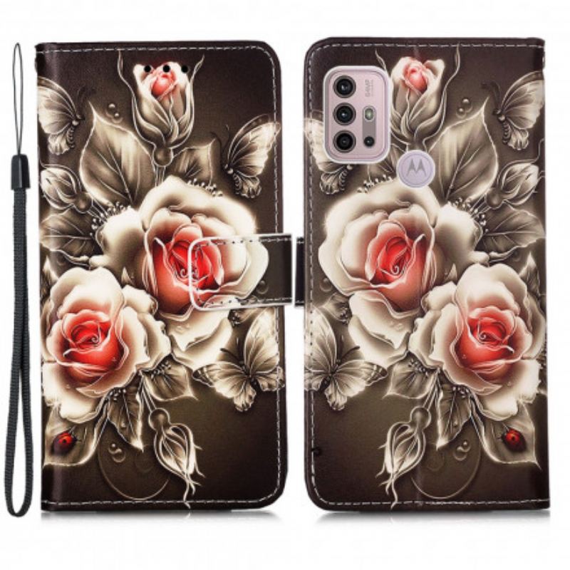 Housse Moto G30 / Moto G10 Roses Dorées