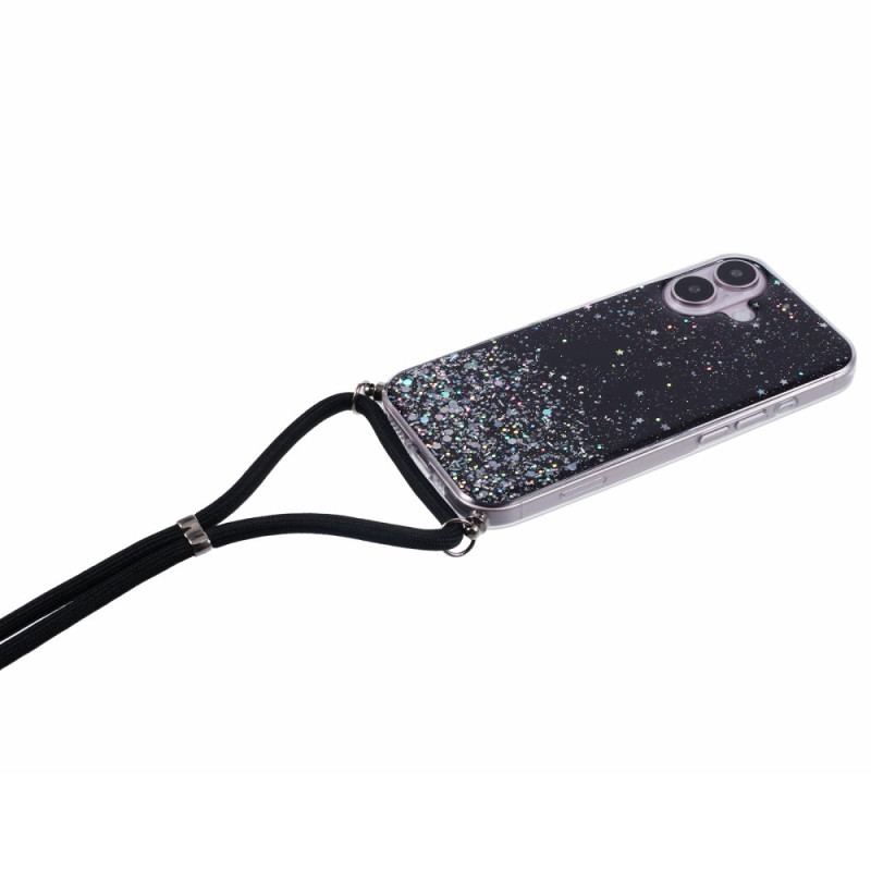 Coque à Cordon iPhone 16 Série Paillettes