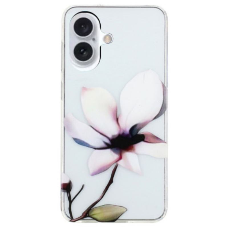 Coque iPhone 16 Fleur Blanche