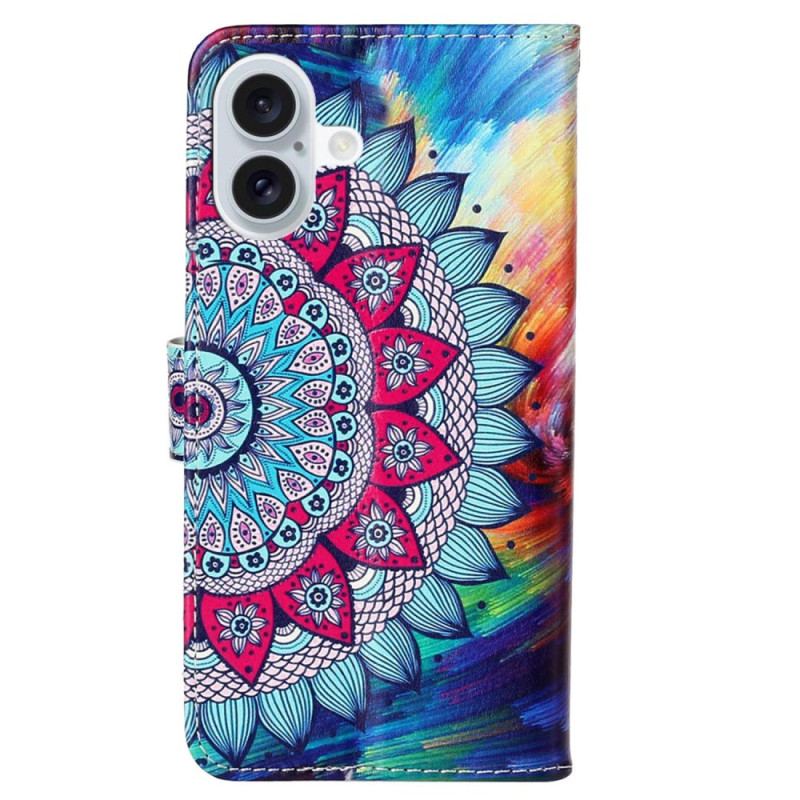 Housse iPhone 16 Fabuleux Mandala à Lanière