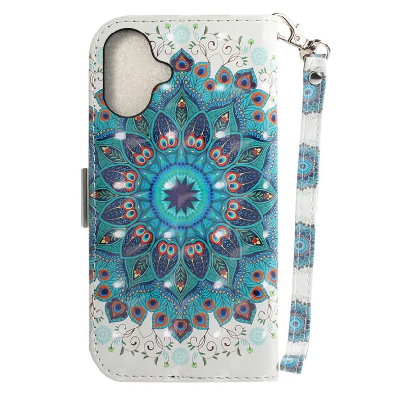 Housse iPhone 16 Mandala Vert à Lanière