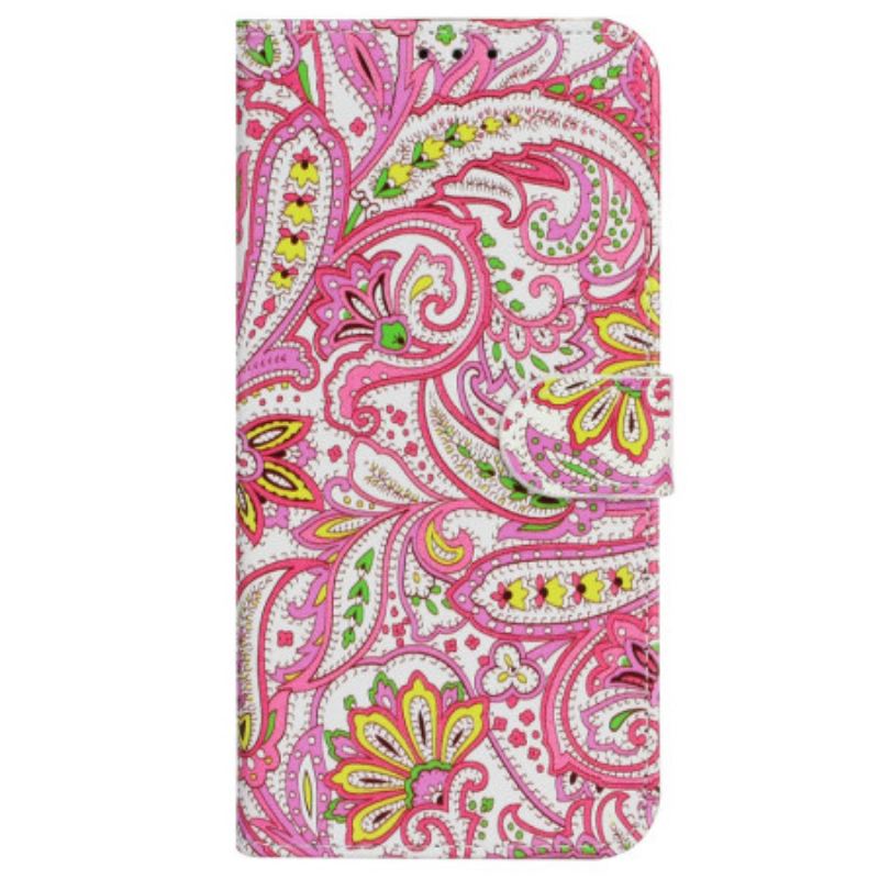 Housse iPhone 16 Motif Floral à Lanière