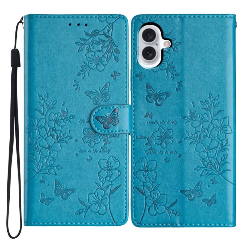 Housse iPhone 16 Motif Papillons Floraux