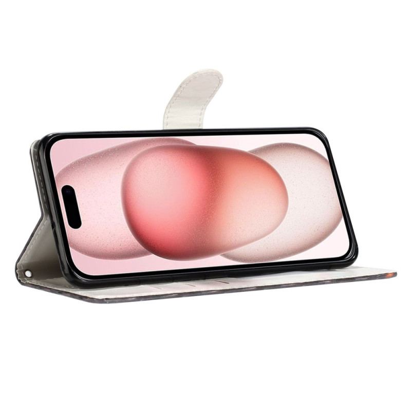 Housse iPhone 16 Papillons 3D à Lanière