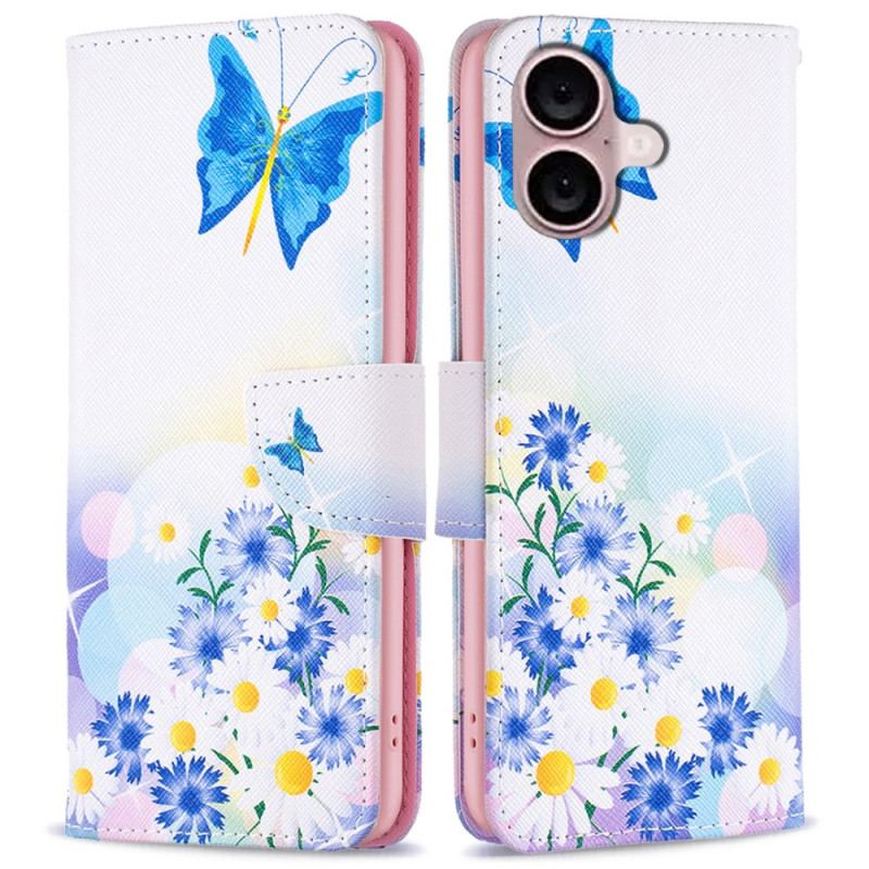 Housse iPhone 16 Papillons Aquarelle