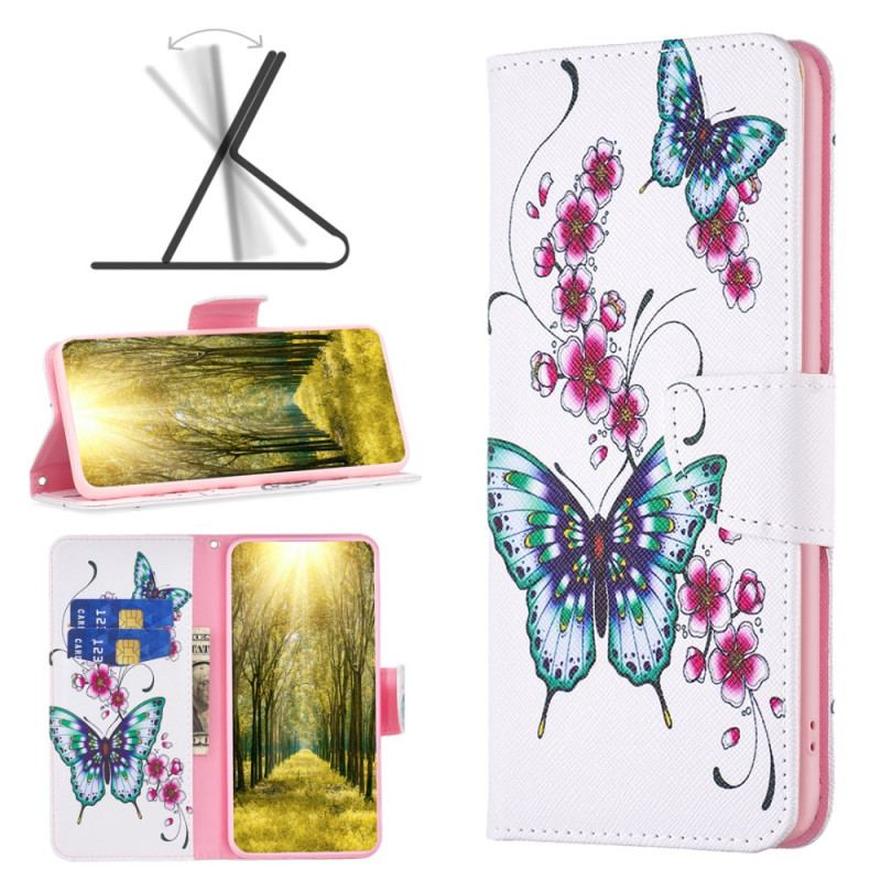 Housse iPhone 16 Papillons sur Fond Blanc