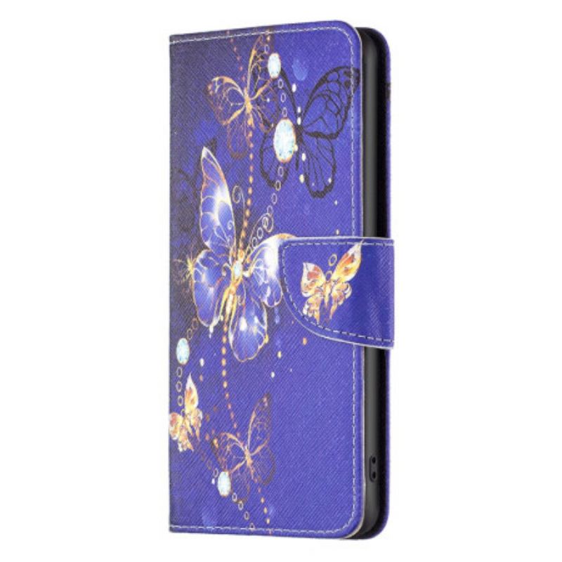 Housse iPhone 16 Papillons sur Fond Violet