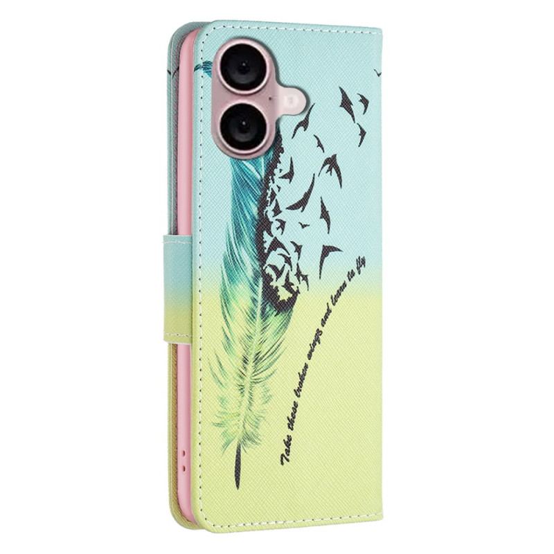 Housse iPhone 16 Plume et Oiseaux