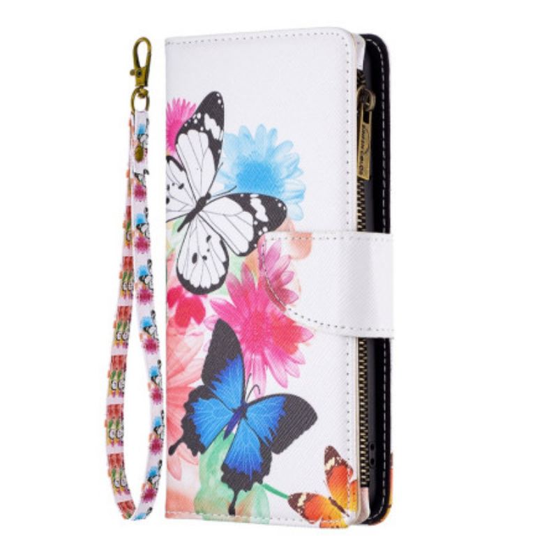 Housse iPhone 16 Portefeuille Deux Papillons