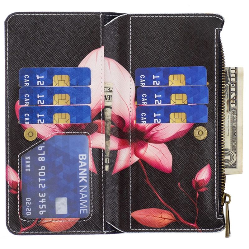 Housse iPhone 16 Portefeuille Lotus